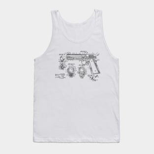 Gun Design vintage patent drawing Tank Top